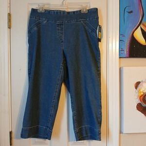 Westbound Jeans Womens 14 W The Park Avenue Fit Stretchy Pull-On Style Capri